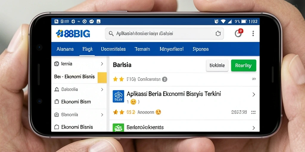 Antarmuka aplikasi 88BIG menampilkan berita ekonomi terbaru.