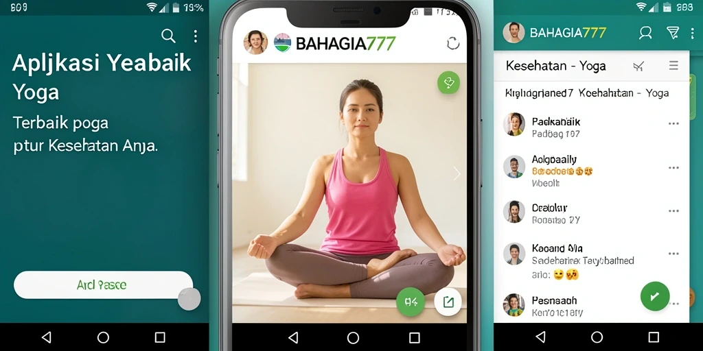 Antarmuka aplikasi BAHAGIA777 yang memudahkan pengguna melakukan yoga.