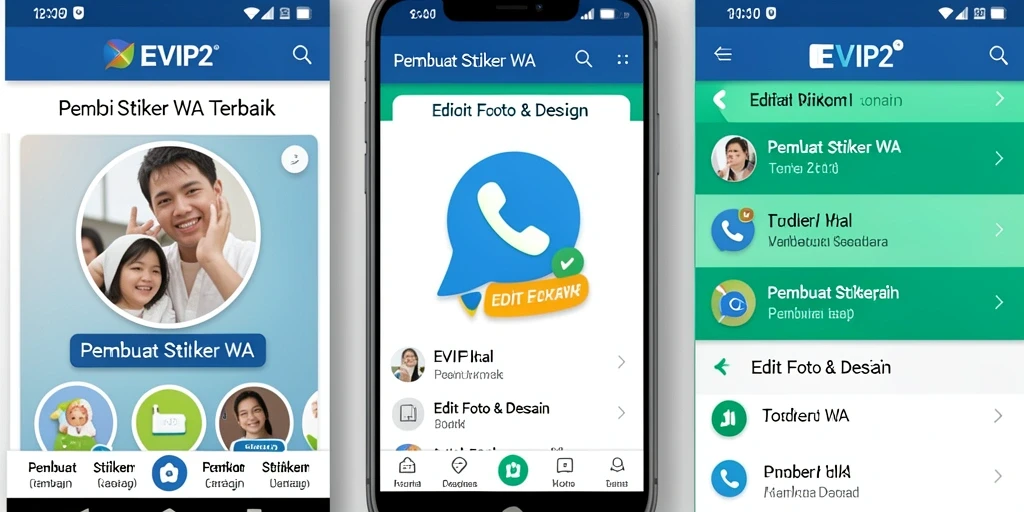 Antarmuka aplikasi EVIP2 yang user-friendly untuk membuat stiker WA.