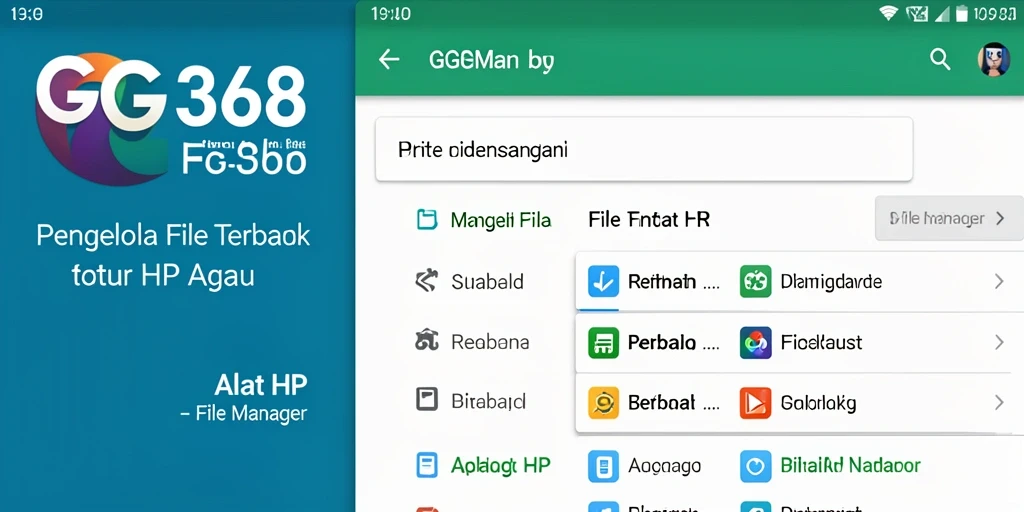 Tampilan antarmuka GG368 saat mengelola file di HP.