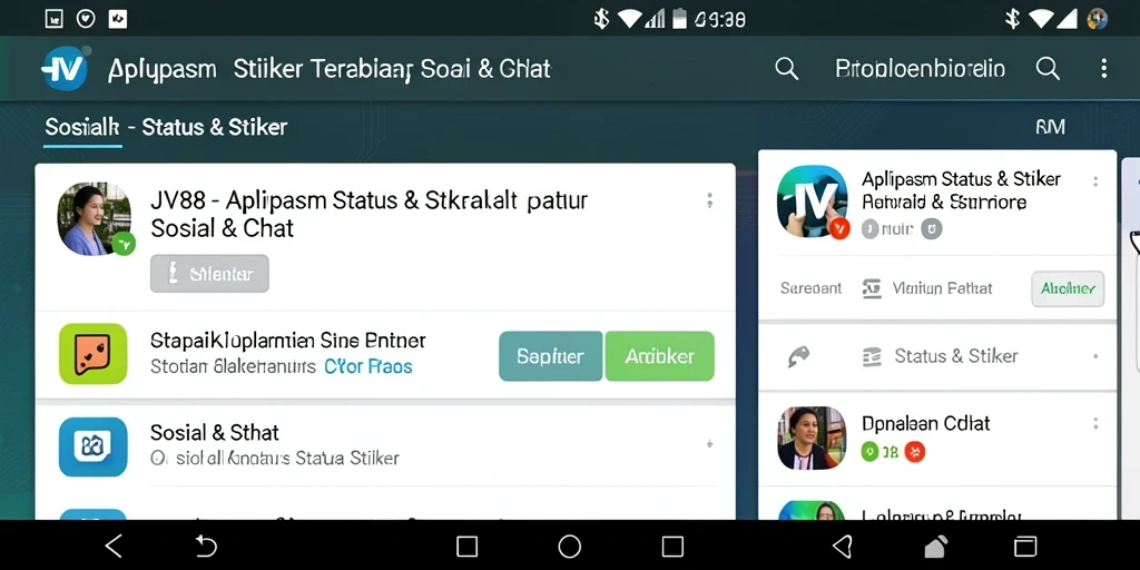 Tampilan antarmuka utama aplikasi JV88 dengan stiker menarik.