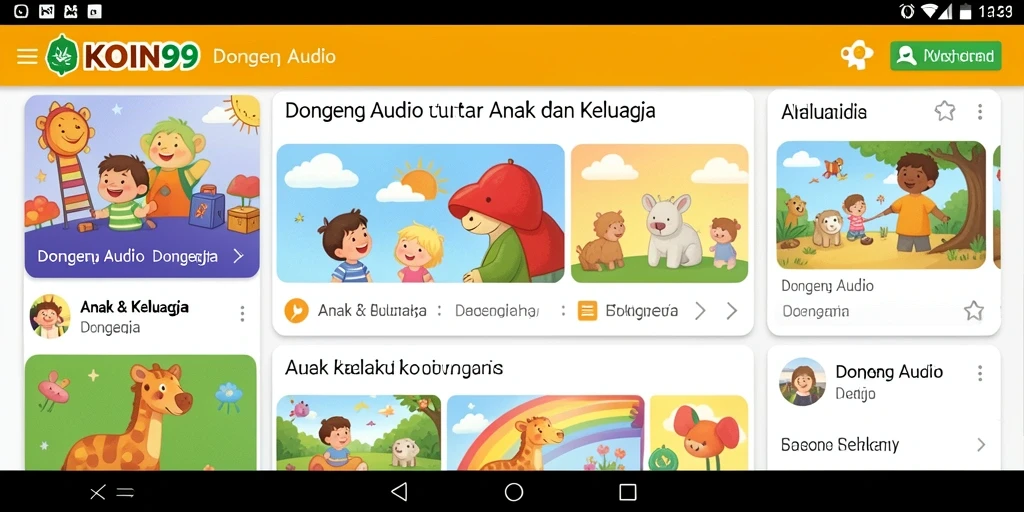 Antarmuka KOIN99 yang menarik untuk aplikasi Dongeng Audio.
