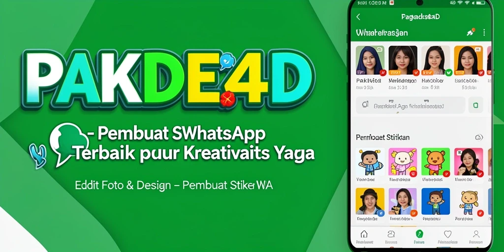 Antarmuka aplikasi PAKDE4D untuk membuat stiker WhatsApp.
