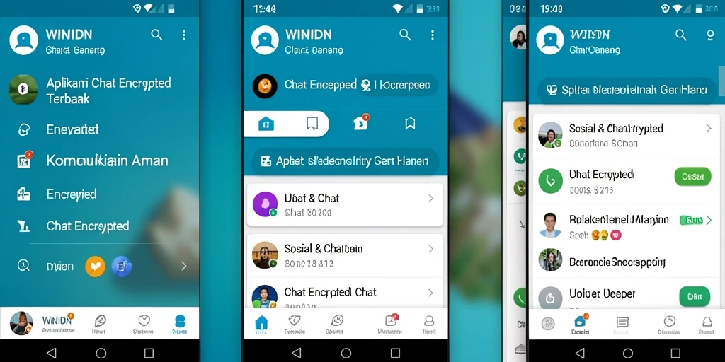 Antarmuka aplikasi WINIDN menampilkan fitur Chat Encrypted yang aman.